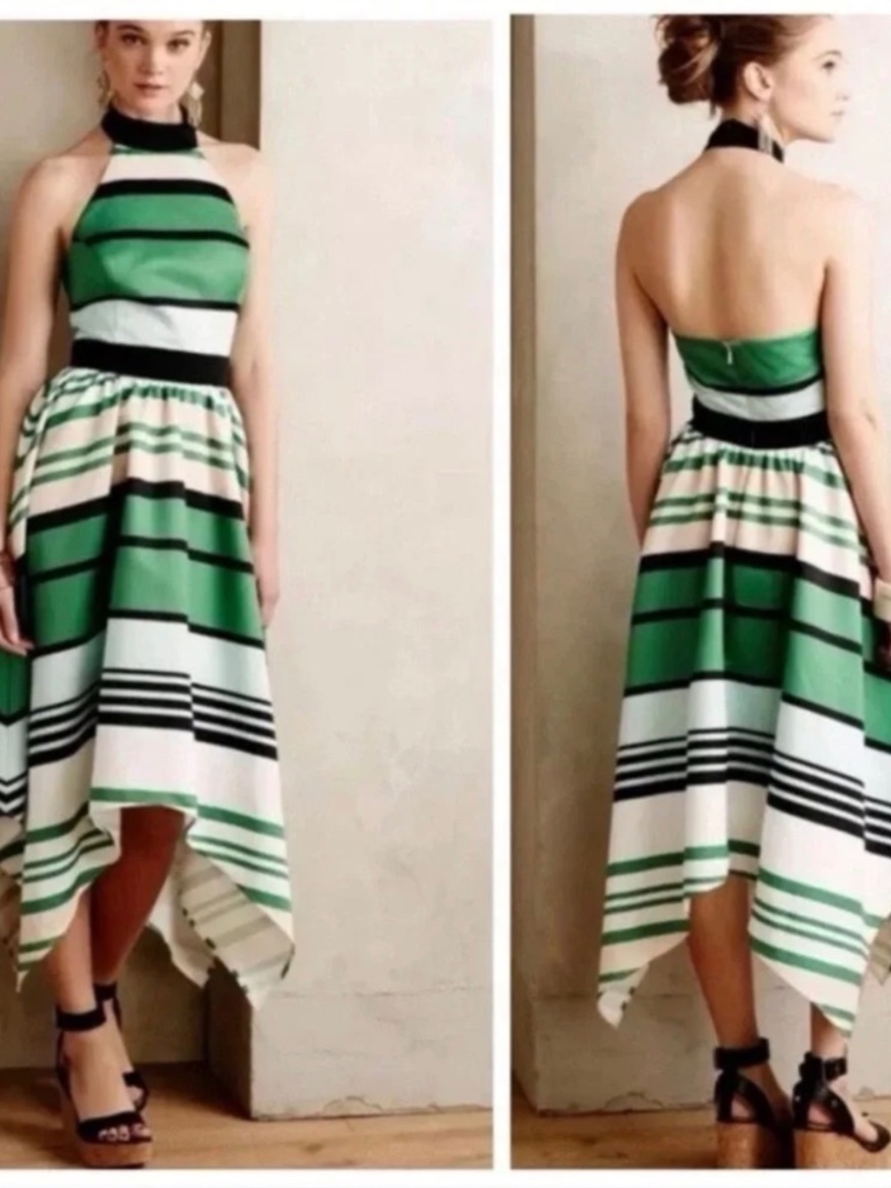 Anthropologie Halter High Neck Dress